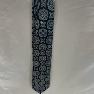 Strawbridge Clothiers Men's Store Tie England blue Geometric Vintage unique 37